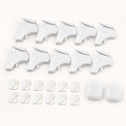 White 10-lock hidden magnetic cabinet safety kit with two magnetic keys and adhesive pads