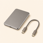 Slim grey 5000mAh magnetic power bank with separate USB-C cable