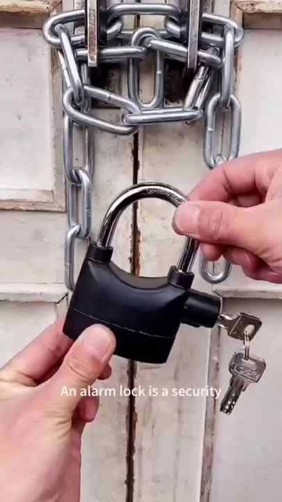 110dB alarmed stainless-steel security padlock