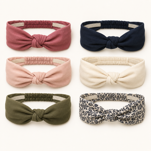 Six-piece boho non-slip knotted headband set