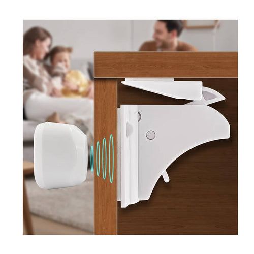 Hidden magnetic cabinet lock for childproofing